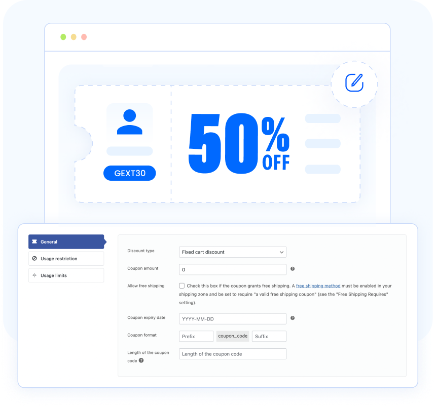 Customize Bulk WooCommerce Coupons with Prefix and Suffix