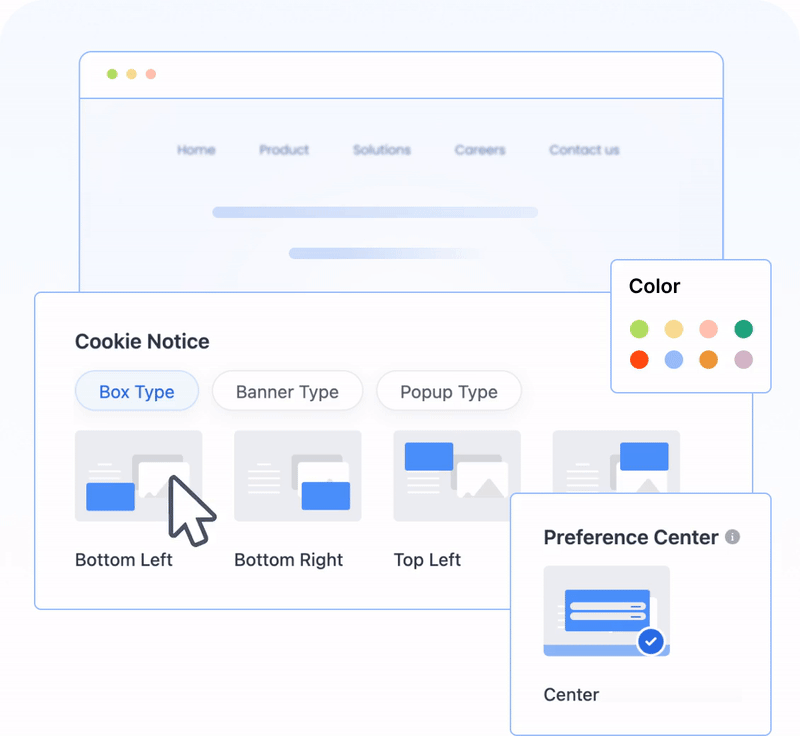 Customizable WordPress cookie banner