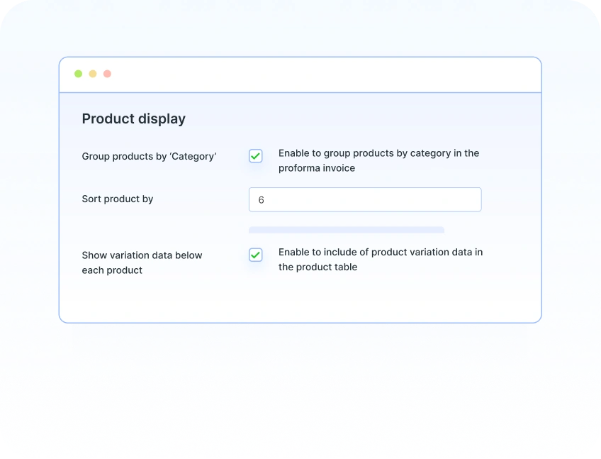 Show products in proforma invoices