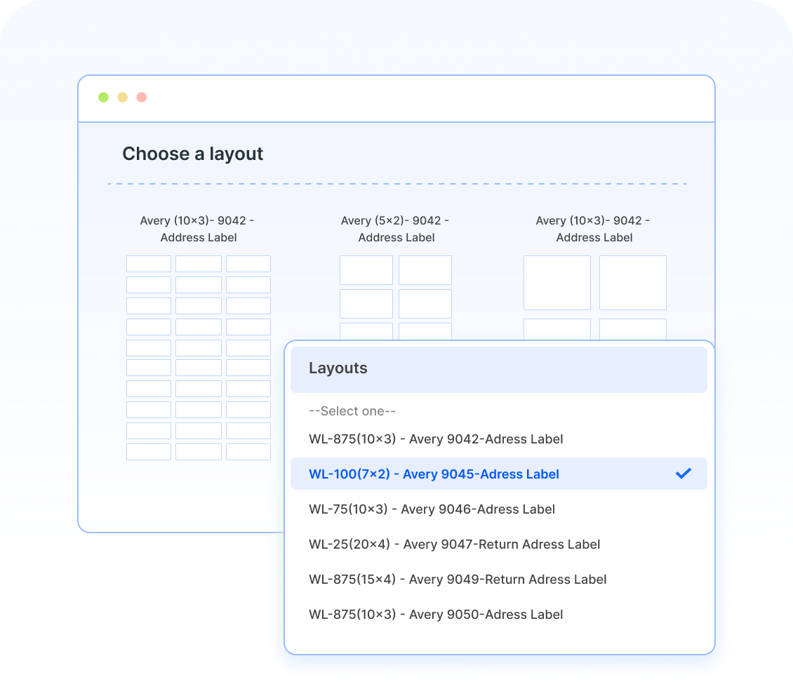 Multiple Templates for Address Labels