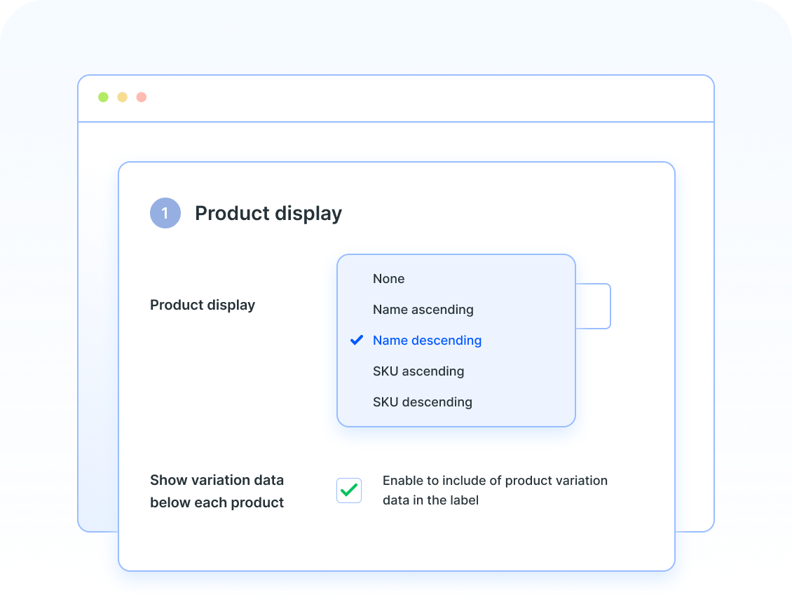Organize Product Display on Labels